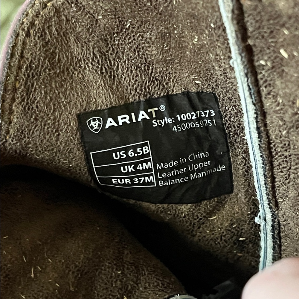 Ariat Brown Leather Cowboy Boots with Turquoise Shaft - Picture 6 of 8